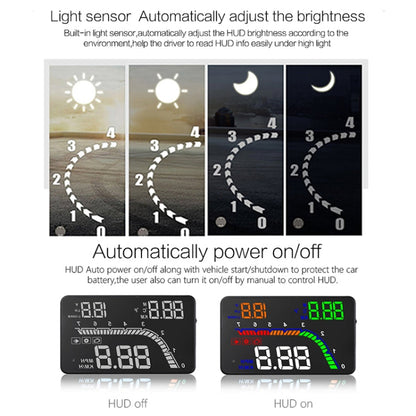 T100 OBD2 4 inch Vehicle-mounted Head Up Display Security System, Support Car Speed / Engine Revolving Speed Display / Instantaneous Fuel Consumption / Detection and Elimination Fault Code, T100
