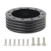 Car Hub for 6-Hole to 3-Hole Steering Wheel Adapter Boss Kit Steering Wheel Spacer Bolts, Adapter (Black)