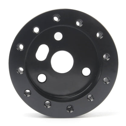Car Hub for 6-Hole to 3-Hole Steering Wheel Adapter Boss Kit Steering Wheel Spacer Bolts, Adapter (Black)