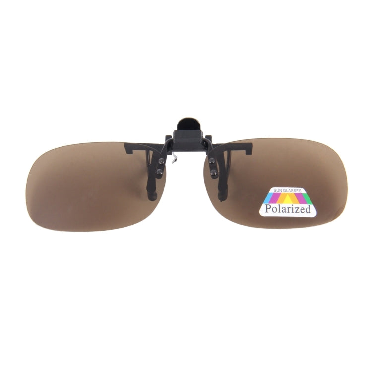 Polarized Clip-on Flip Up Plastic Clip Sunglasses Lenses Glasses Unbreakable Driving Fishing Outdoor Sport, Brown, Dark Green, Yellow