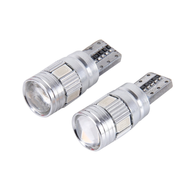 2PCS T10 3W 6 SMD 5630 LED Error-Free Canbus Car Clearance Lights Lamp, DC 12V, 6 SMD 5630 LEDs/Green Light, 6 SMD 5630 LEDs/White Light, 6 SMD 5630 LEDs/Pink Light
