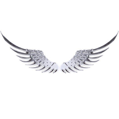 3D Angel Wing Metal Sticker Decal Auto Car Emblem Decal Decoration Color Silver, Angel Wing
