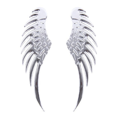 3D Angel Wing Metal Sticker Decal Auto Car Emblem Decal Decoration Color Silver, Angel Wing