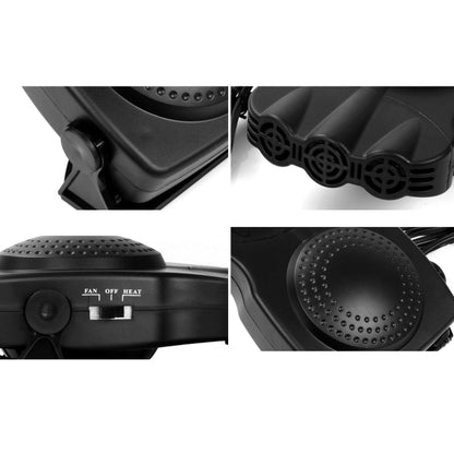 DC 12V 150W Cold and Warm Dual Use Three Outlet Car Auto Electronic Heater Fan Windshield Defroster Demister, 150W Black, 150W Red
