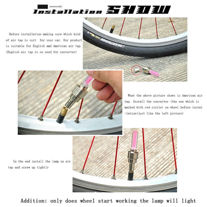 2 PCS Wheel Tyre Lamp With Battery for Car / Motorbike / Bike