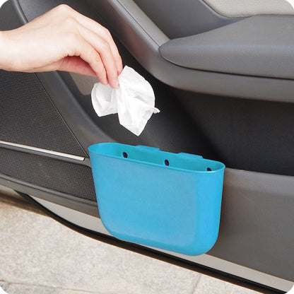 Car Cup Holder Garbage Can Portable Vehicle Trash Can Bin Rubbish Bin Organizer Car-mounted Trash Car Storage Box
