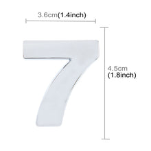 Car Vehicle Badge Emblem 3D Number One Self-adhesive Sticker Decal, Size: 3.6*4.5*0.5cm, 7, 8, 1, 2, 3, 4, 5, 6