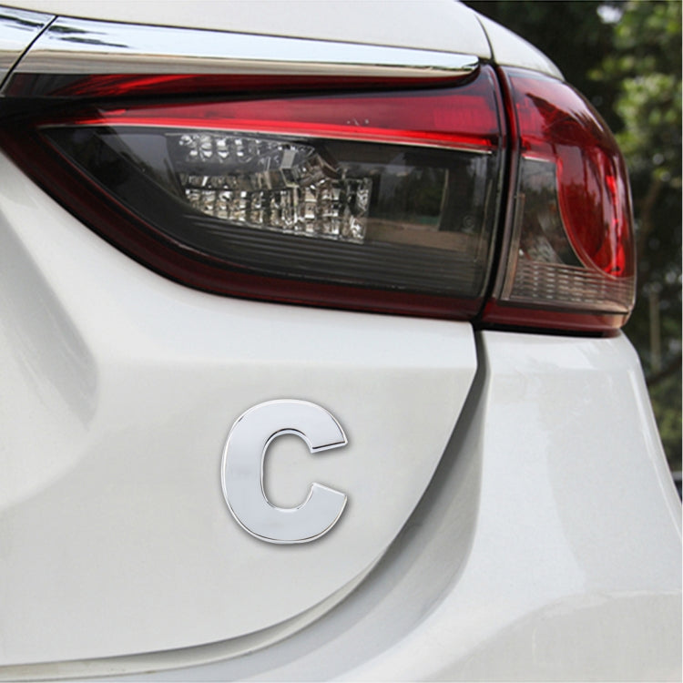 Car Vehicle Badge Emblem 3D English Letter Self-adhesive Sticker Decal, Size: 4.5*4.5*0.5cm, I, T, A, J, U, Y, K, V, Z, L, W, B, M, X, C, N, D, O, E, P, F, Q, G, R