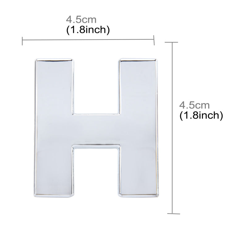 Car Vehicle Badge Emblem 3D English Letter Self-adhesive Sticker Decal, Size: 4.5*4.5*0.5cm, H, S