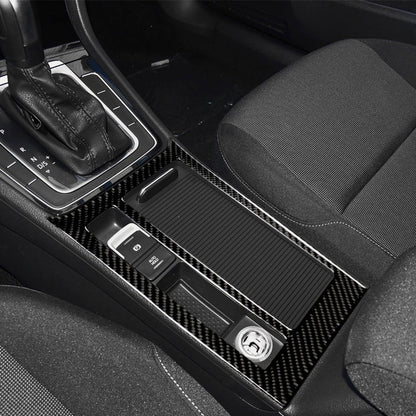 Car Carbon Fiber Water Cup Panel Decorative Sticker for Volkswagen Golf 7 2013-2017, Left Drive, Water Cup Panel