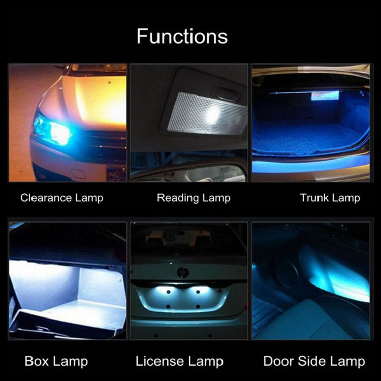 10 PCS T10 W5W DC 12V 1W 60LM Car Clearance Lights LED Marker Lamps with Decoder, Blue Light, White Light