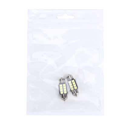 2 PCS 3W 200 LM 6000K 31MM 8 SMD-2835 LEDs Bicuspid Port Decoding Car Dome Lamp LED Reading Light, DC 12V, 31MM