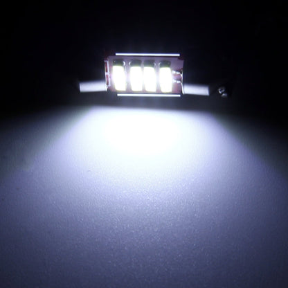2 PCS 2W 100 LM 6000K 31MM 4 SMD-7020 LEDs Bicuspid Port Decoding Car Dome Lamp LED Reading Light, DC 12V, 31MM