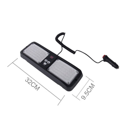 High qulaity DC 12V,9W LED Waterproof Car Sunshade White Light Warning Lights Strobe Emergency Lights Flashing Light with 12 Kinds Flash Patterns, White