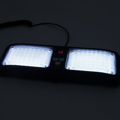 High qulaity DC 12V,9W LED Waterproof Car Sunshade White Light Warning Lights Strobe Emergency Lights Flashing Light with 12 Kinds Flash Patterns, White