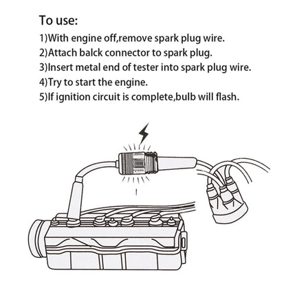 DC 12V Ignition Test Instrument Spark Plug Ignition Detector Auto Diagnostic Test Tool, Ignition Test Instrument