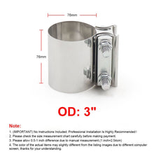 3 inch Car Turbo Exhaust Downpipe Stainless Steel Lap Joint Band Clamp, 3 inch