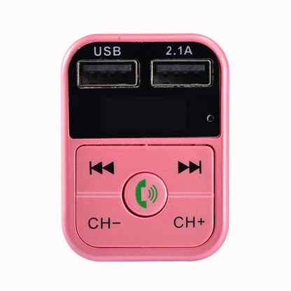 B2 Dual USB Charging Bluetooth FM Transmitter MP3 Music Player Car Kit, Support Hands-Free Call  & TF Card & U Disk, B2 (Rose Gold)