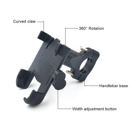 Motorcycle Handlebar Aluminum Alloy Phone Bracket, Suitable for 60-100mm Device, Handlebar Bracket for 60-100mm