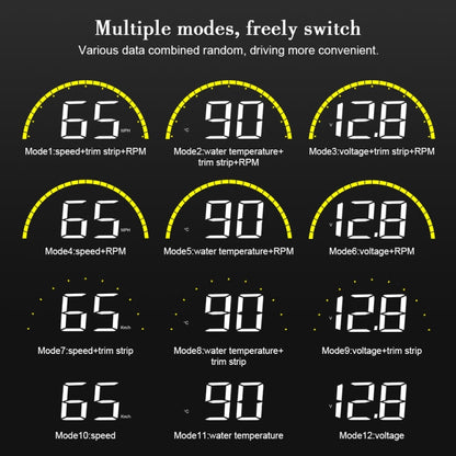 C700 2.6 inch Universal Car OBD2 HUD Vehicle-mounted Head Up Display, C700