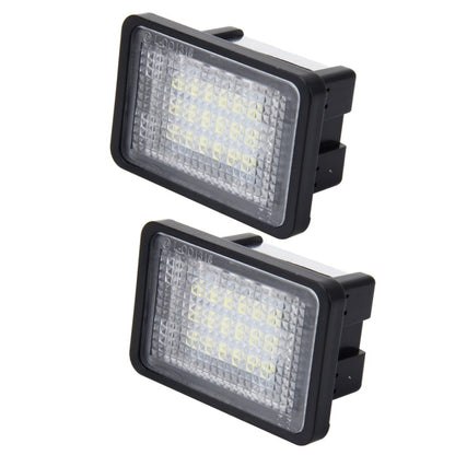 2 PCS License Plate Light with 18  SMD-3528 Lamps for Mercedes-Benz GLK X204 ,2W 120LM, DC12V (White Light), For Benz GLK X204