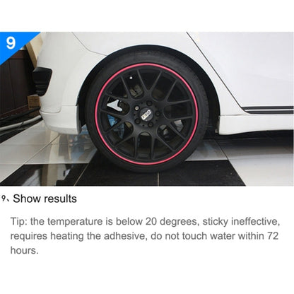 Universal Decorative Scratchproof Stickup 8M Flexible Car Wheel Hub TRIM Mouldings Shining Decoration Strip, 8m, 8m Shining