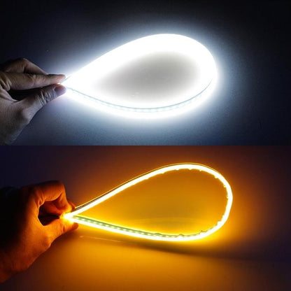 2 PCS 45cm DC12V 5W Ultra-thin Waterproof Car Auto Double Colors Turn Lights / Running Lights SMD-2835 LED Bulbs (Turn Lights: Yellow Light; Running Lights: Blue Light), 45cm Turn Lights: Yellow Light; Running Lights: White Light                       ...