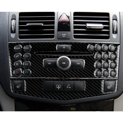 Car Carbon Fiber Center Console Panel Decorative Sticker for Mercedes-Benz W204 C Class 2007-2010, Center Console (B)