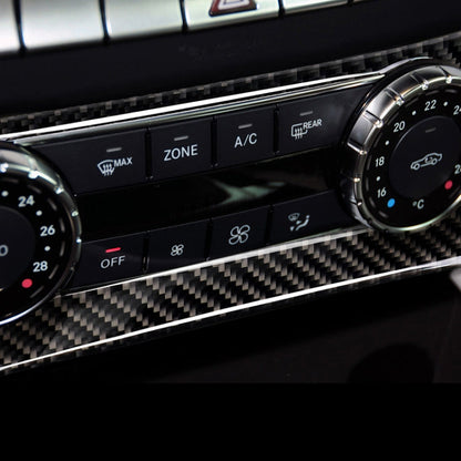 Car Carbon Fiber Air Conditioning Knob Control Panel Decorative Sticker for Mercedes-Benz W204 C Class 2011-2013, Air Conditioning Knob (German Flag)