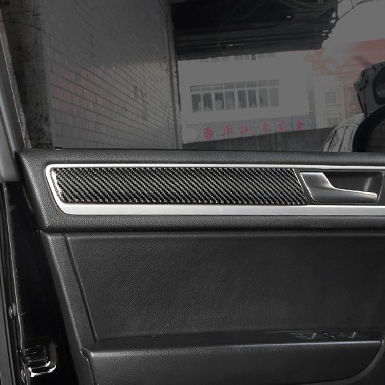 4 PCS Car Carbon Fiber Door Panel Decorative Sticker for Volkswagen Touareg, Door Panel