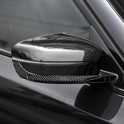 2 PCS Car Carbon Fiber Rearview Mirror Bumper Strip Decorative Sticker for BMW G30 (2018-2019) / G11 (2016-2019), Right Drive with Camera, Rearview Mirror Right Drive with Camera