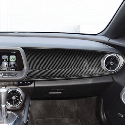3 in 1 Car Carbon Fiber Front Passenger Central Control Panel Decorative Sticker for Chevrolet Camaro 2017-2019, Left Drive, Front Passenger Central Control