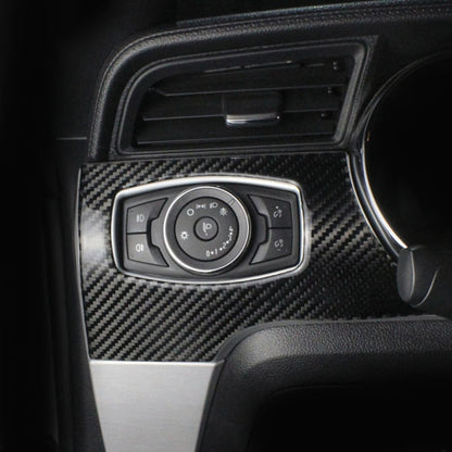 Car Carbon Fiber Headlight Switch Panel Decorative Sticker for Ford Mustang 2015-2020, Headlight Switch