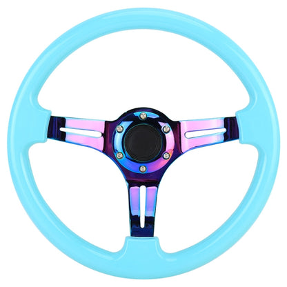 Car Colorful Modified Racing Sport Horn Button Steering Wheel, Diameter: 34.6cm