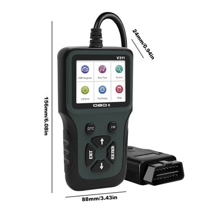 V311 OBD2 Scanner Color Screen Car Fault Detector 8 ~ 36V, Supports Chinese/English/French/German, V311