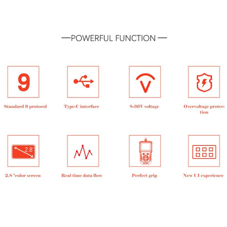 V311 OBD2 Scanner Color Screen Car Fault Detector 8 ~ 36V, Supports Chinese/English/French/German, V311