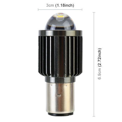 BA20D DC12-80V / 10W / 6000K / 3000K / 800LM Bicolor Motorcycle Headlights with Projector Lens, BA20D