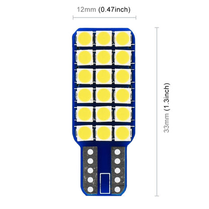 2 PCS T10 / W5W / 168 DC12V 1.8W 6000K 140LM 18LEDs SMD-3030 Car Reading Lamp Clearance Light, with Decoder, 18LEDs SMD-3030