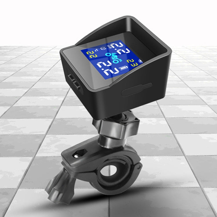 Universal Motorcycle Wireless High Precision Solar Energy TPMS Tire Pressure Alarm System External Tire Monitor, Motorcycle External Tire Monitor