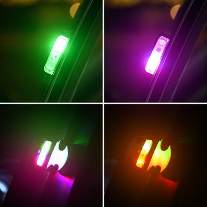 2 PCS Car LED Door Warning Lights Anti-collision Door Opening Lamp Flashing Lights, Door Warning Lights (Silver)
