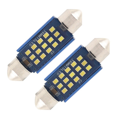2pcs 39mm DC12-24V / 1W / 6000K / 60LM 15LEDs SMD Car Reading Lamp Dome Light, 39mm