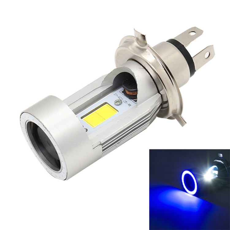 H4 DC12-80V / 20W / 6000K / 2000LM Motorcycle Headlight with Angel Eyes, H4 (Red), H4 (Blue)