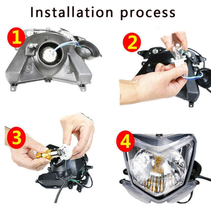 H4 DC12-80V / 20W / 6000K / 2000LM Motorcycle Headlight with Angel Eyes, H4 (Red), H4 (Blue)