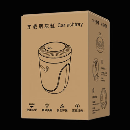 Portable Car Stainless Steel Liner Cigarette Ashtray with Light, with Stainless Steel Liner