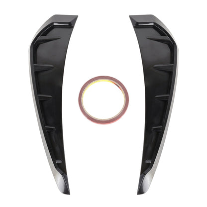 2 PCS Car Soft Silicone Decorative Sticker Outside Sticker, Bright Black, Bright Black