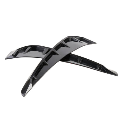2 PCS Car Soft Silicone Decorative Sticker Outside Sticker, Bright Black, Bright Black
