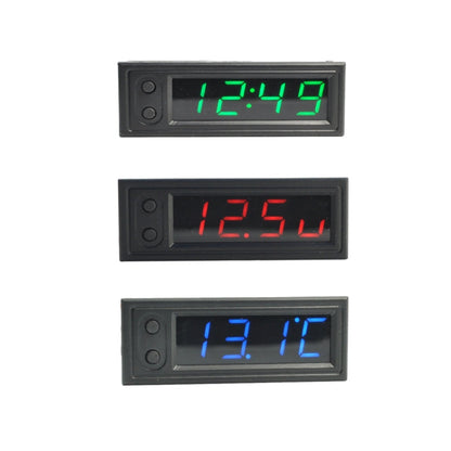 3 in 1 Car High-precision Electronic LED Luminous Clock + Thermometer + Voltmeter, 3 in 1 Red, 3 in 1 Green, 3 in 1 Blue