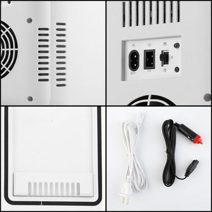 8L 37-48W Tempered Glass Panel Car / Home Mini Refrigerator US Plug, 8L US Plug(Gold), 8L US Plug(Silver)