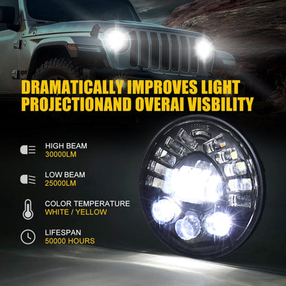 7 inch Car Matrix Gradient LED Headlight Lamps for Jeep Wrangler, 7 inch Matrix