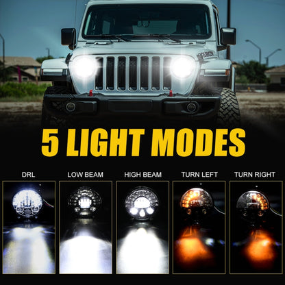 7 inch Car Matrix Gradient LED Headlight Lamps for Jeep Wrangler, 7 inch Matrix